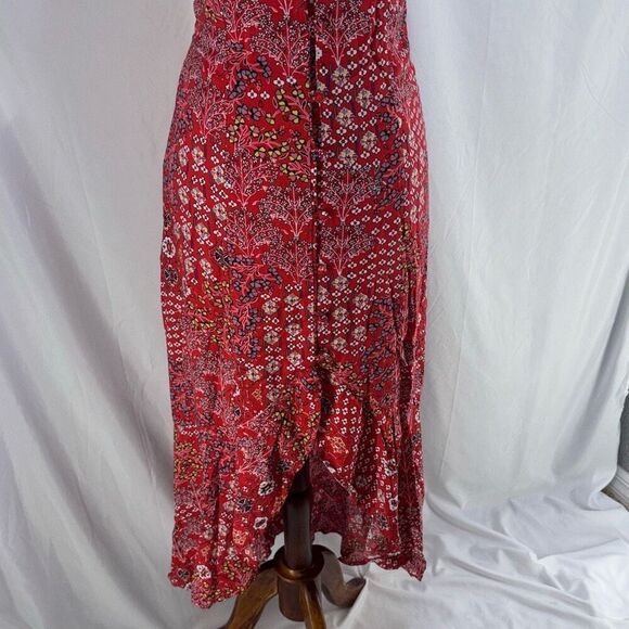 Abel the Label red bandana Lola Jaase high low dress anthropologie - Picture 3 of 14